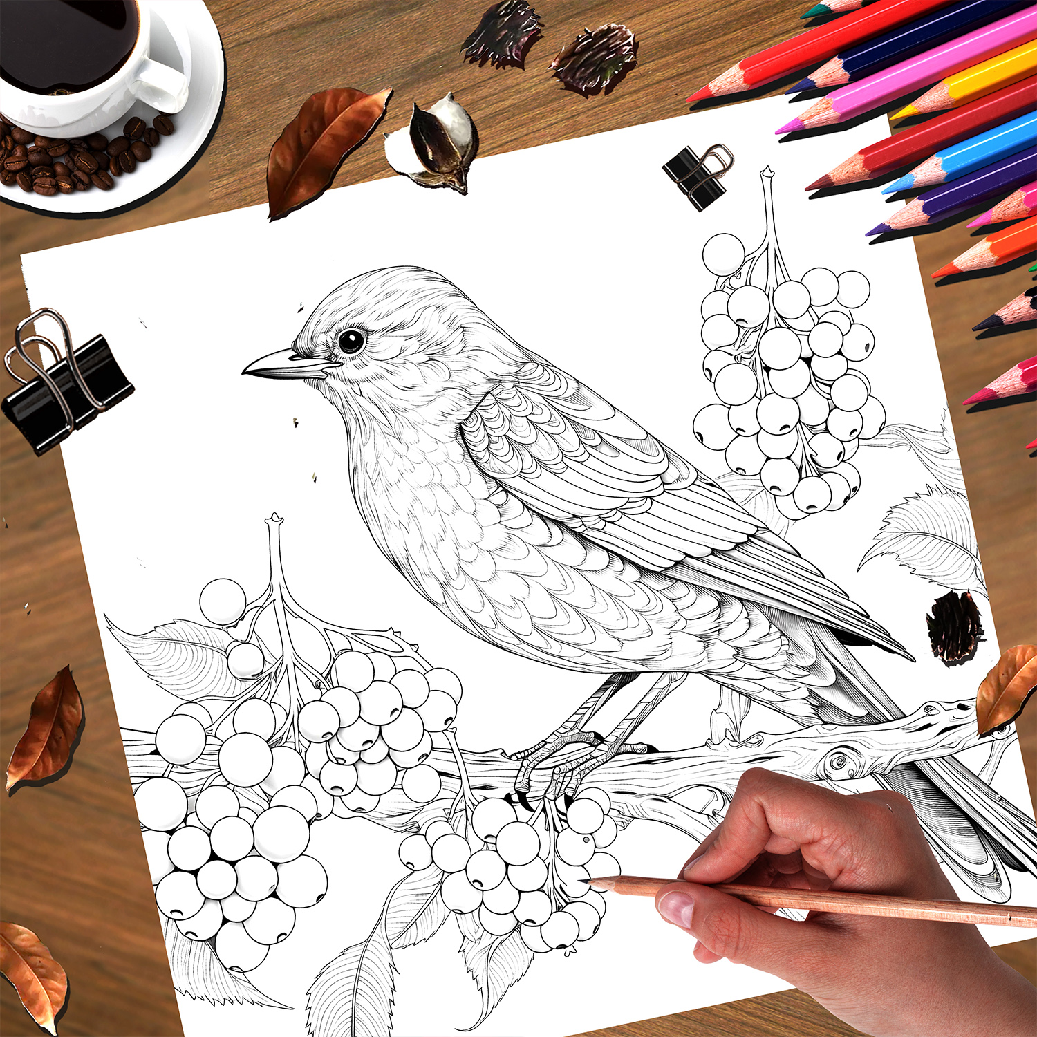 Winter Wonderland Adult Coloring Book, Snow Themed Designs for Color Practice, Colored Pencils Art