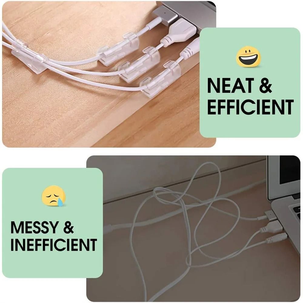 Self-Adhesive Desktop Cable Management Clips