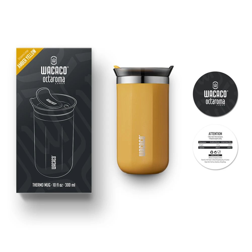 WACACO Octaroma Vacuum Insulated Travel Coffee Mug – Double-Wall Stainless Steel Tumbler