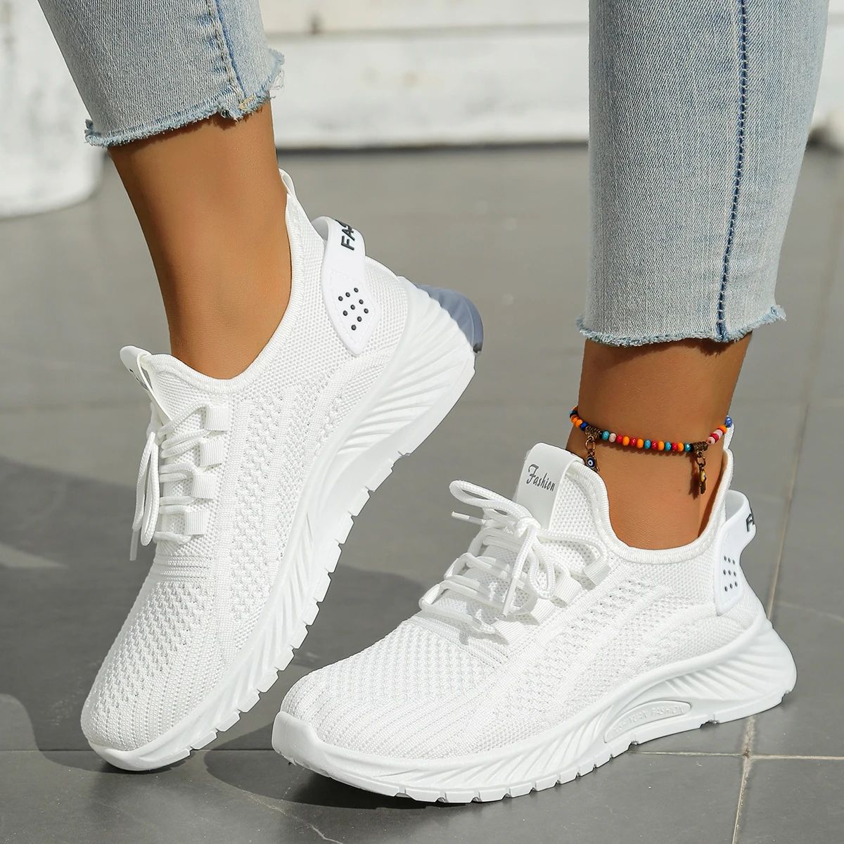Fall KnitStride Womens Casual Sneakers - Breathable Everyday Walking Shoes
