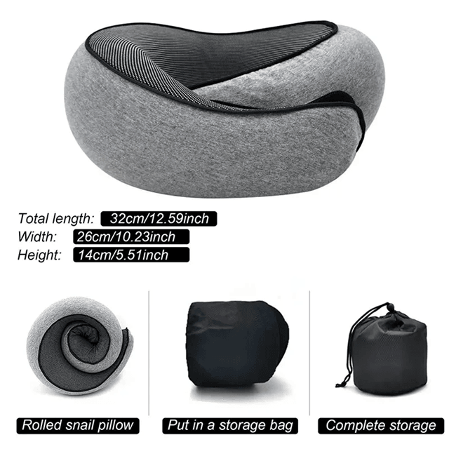 SnailStyle Memory Foam Travel Neck Pillow Support Soft Break Sleep Rest