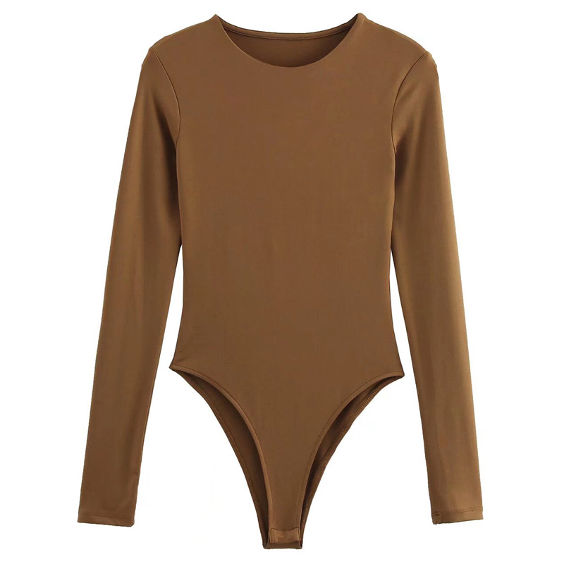 Brown Top Bodysuit Women, Sexy Long Sleeve Body, Black Spandex Bodysuit, Resort Thongs Rave Oufit