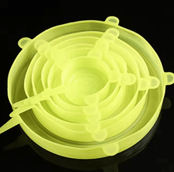 6 Pcs Silicone Cover Stretch Lids Universal Adaptable Kitchen Bowl Caps