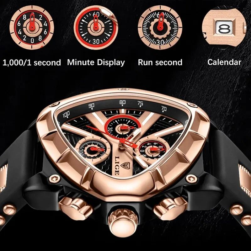 Luxury Waterproof Mens Quartz Watch with Large Dial