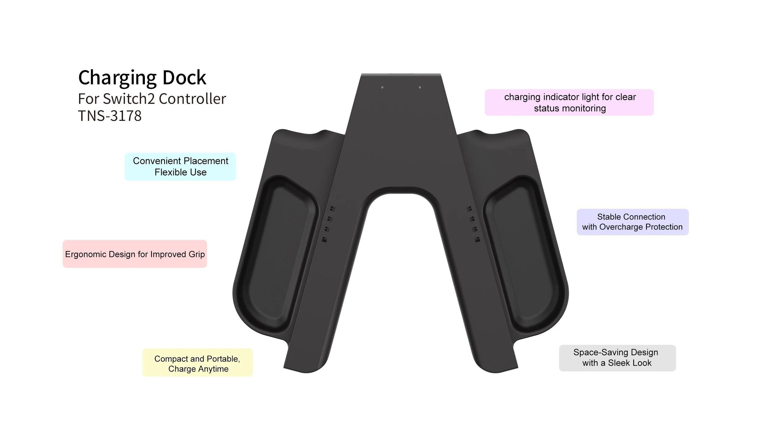 Nintendo Switch 2 Joycon Charging Grip Controller Handle Charging Dock Station