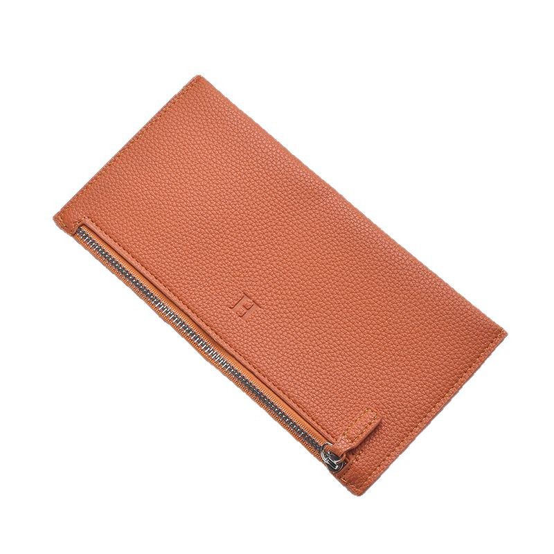 Women's Ultra-Thin Casual Zipper Wallet, New Leather Long Wallet, Soft Leather Clip Phone Holder and Cosmetic Bag