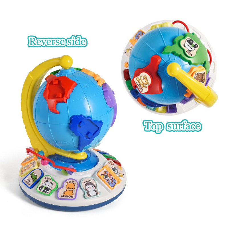 Educational Montessori Globe Piano Music Instruments, World Animal Puzzles and Matching Game for Children Learning