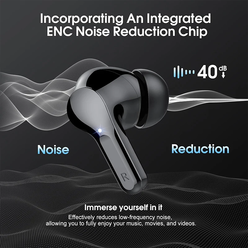 Wireless Earbuds with Noise Cancelling LED Display & Waterproof HiFi Stereo Sound Bluetooth Earphones