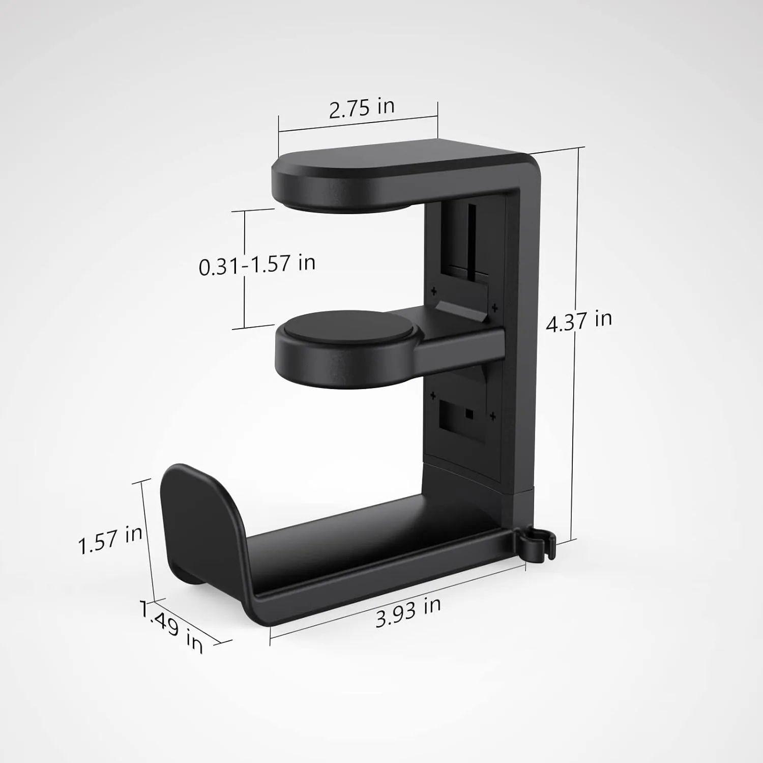 360° Rotating No-Drill Desk Headphone Hanger Clip - Under Desk Headset Holder & Multi-Purpose Hook