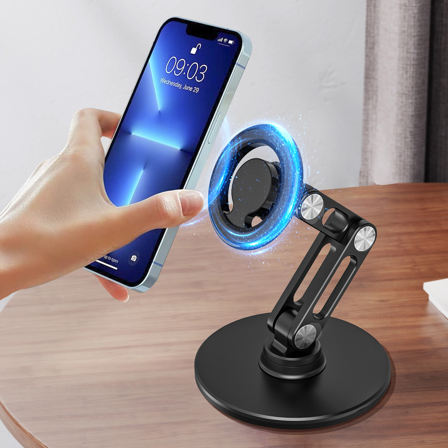 Mobile Phone Support Accessories, Magnetic Phone Holder Stand for Xiaomi, Apple iPhone, Samsung Cellphone