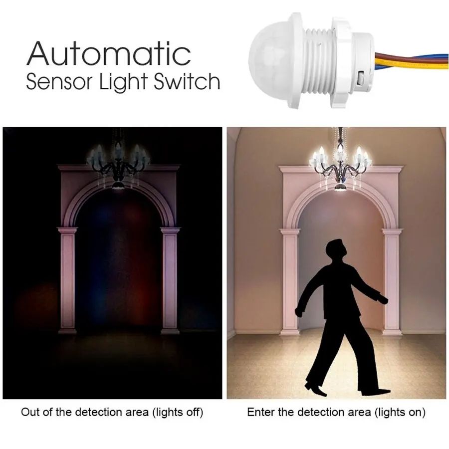 Smart PIR Motion Sensor Light Switch – Indoor & Outdoor Infrared Auto On/Off (2-Pack)