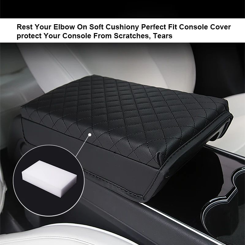 PU Leather Armrest Pad Cover for Tesla Model 3 Y