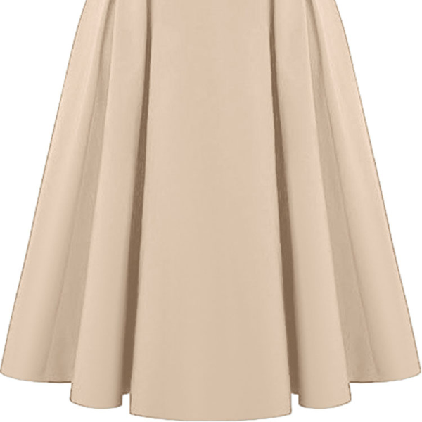 Women Solid Long Skirts, Vintage High Waisted Pleating Jupe, Spring A-line Skirts, Fashion Buttons Maxi