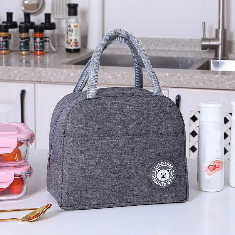 Insulated Canvas Lunch Tote Bag