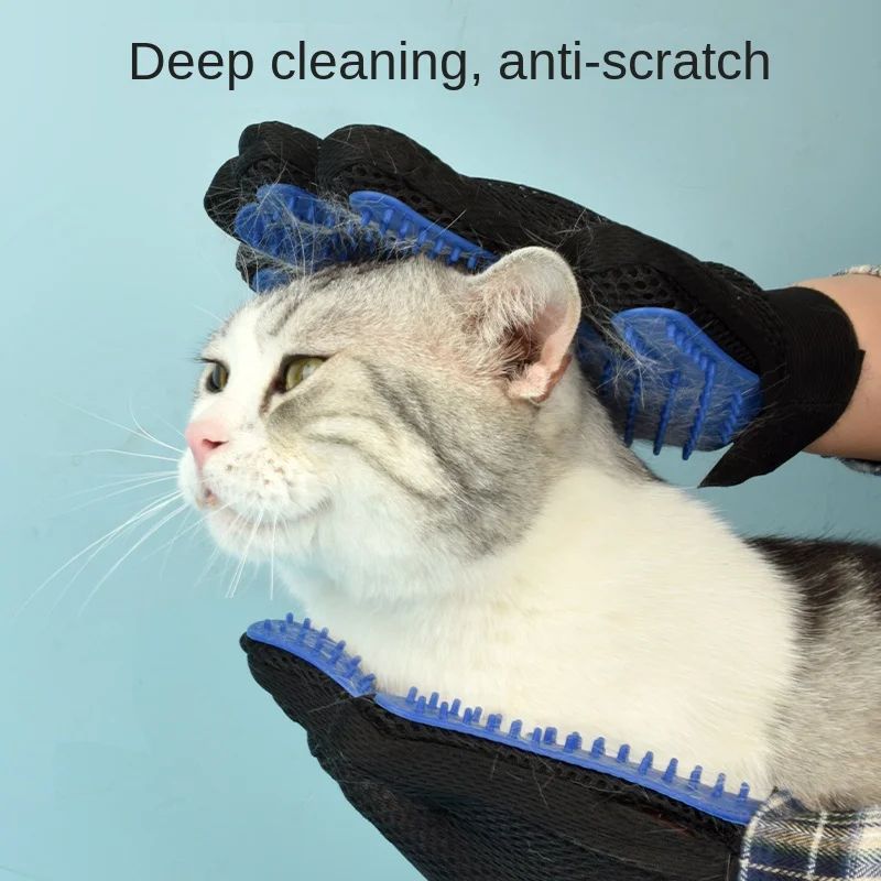 Silicone Pet Grooming Gloves for Cats and Dogs Hair Removal Bathing Brush Deshedding Mitt