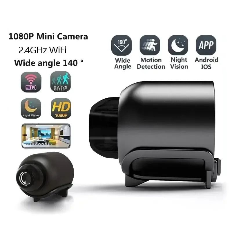 1080P HD Mini Smart Home Camera | 140° Wide-Angle WiFi Surveillance | Executive Night Vision Security Suite