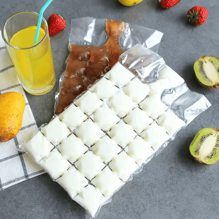 Self-Sealing Disposable Ice Cube Bags – Space-Saving Freezer Ice Tray Alternative (10 Pack)