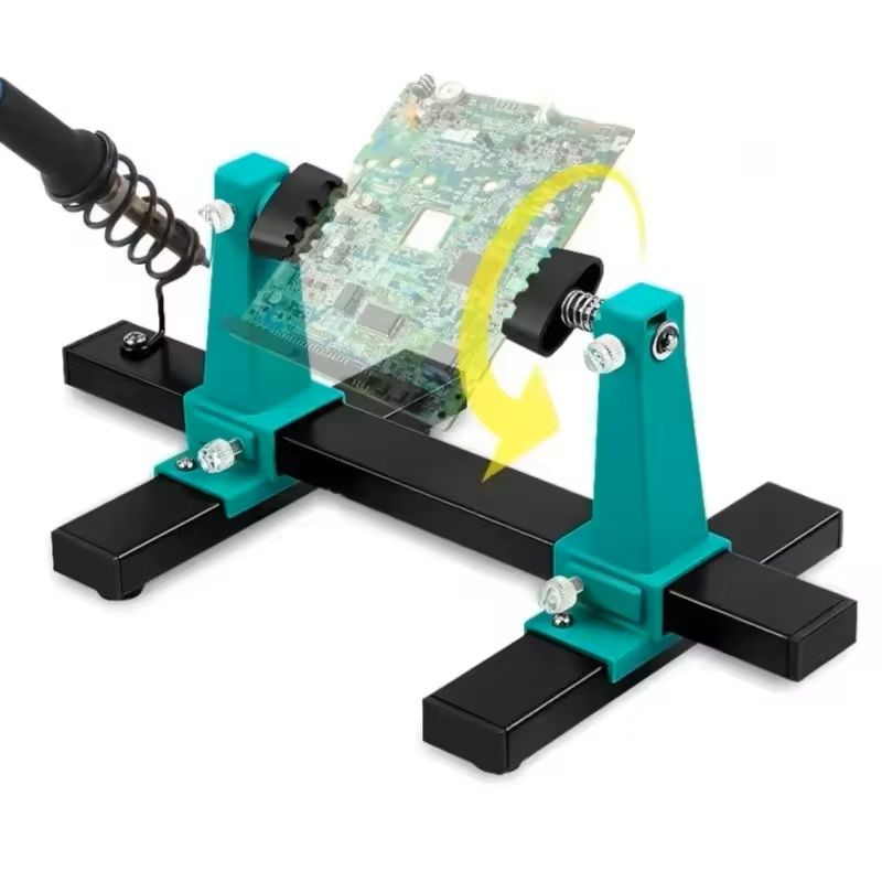 Adjustable PCB Holder with 360° Rotation for Soldering & Assembly (200–300mm Range)