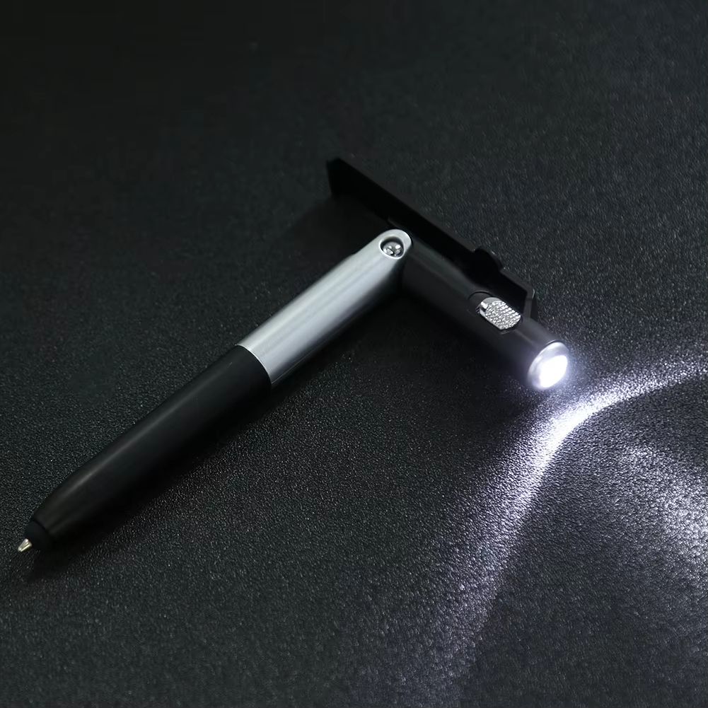 4 in 1 Multifunction Ballpoint Pen Phone Stand with LED Light Folding Mobile Holder