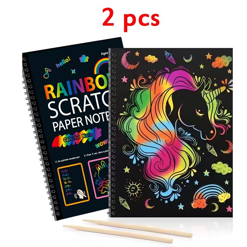 Dazzling Scratch Painting Interactive Art Kit with Note Cards Parent-Child Creative Toy