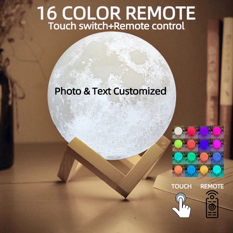 Custom 3D Printed Photo Moon Lamp