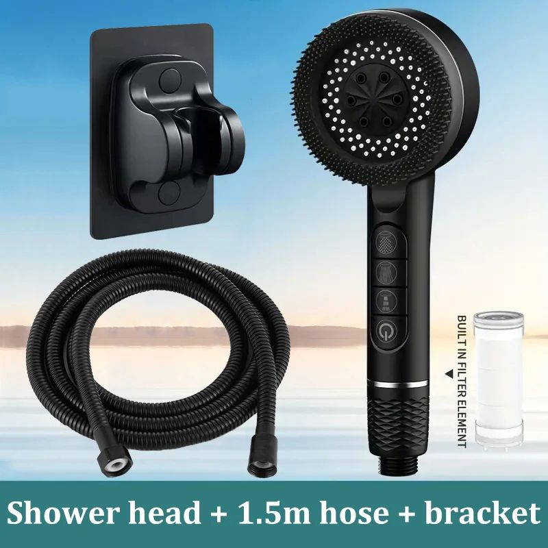 High Pressure Handheld Shower Head 4 Mode Adjustable Bathroom Set