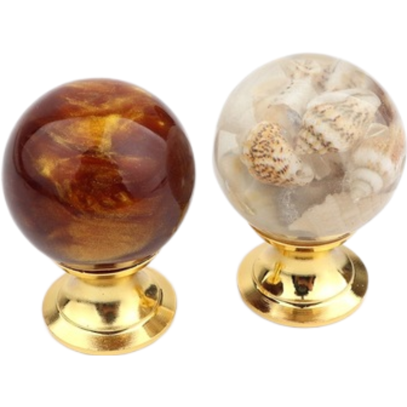 Amber Shell Tiger Eye Cabinet Handles Gold Drawer Knobs Luxury Furniture Pulls