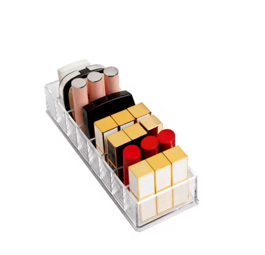 8-Cell Cosmetic Storage Box – Powder, Lipstick & Nail Polish Organizer