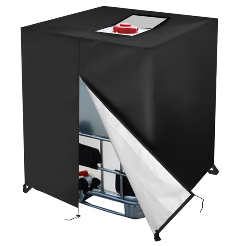 UV-Resistant Waterproof IBC Tank Cover with Zipper for 264 Gal (1000L) Water Storage Tanks