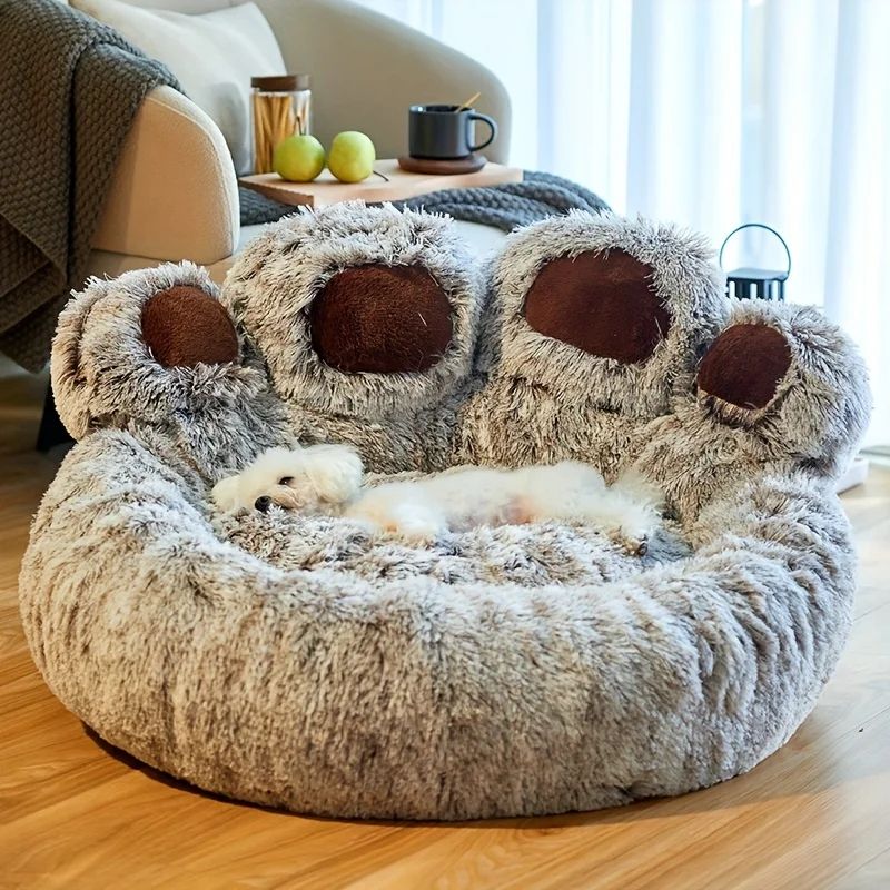 Bear Paw Shape Cozy Pet Sofa Bed