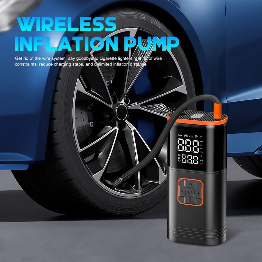 Wireless Digital Tire Inflator – 150PSI Portable Air Compressor – Universal Car, Motorcycle & Bicycle Air Pump