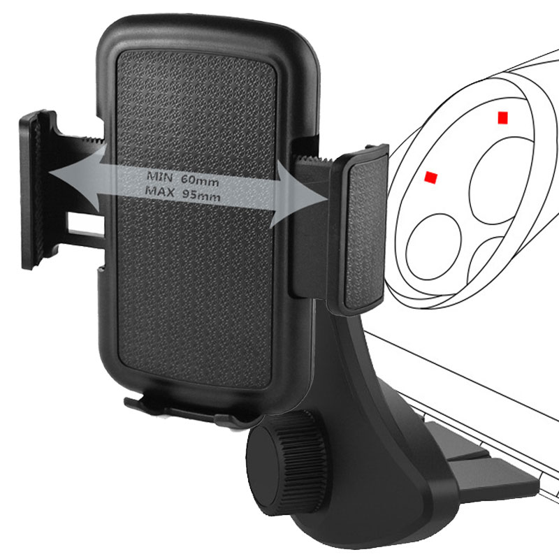 CD Slot Mount Phone Holder Stand, Universal Car Phone Holder for Car, Mobile Cell Phone Holder in Car for iPhone