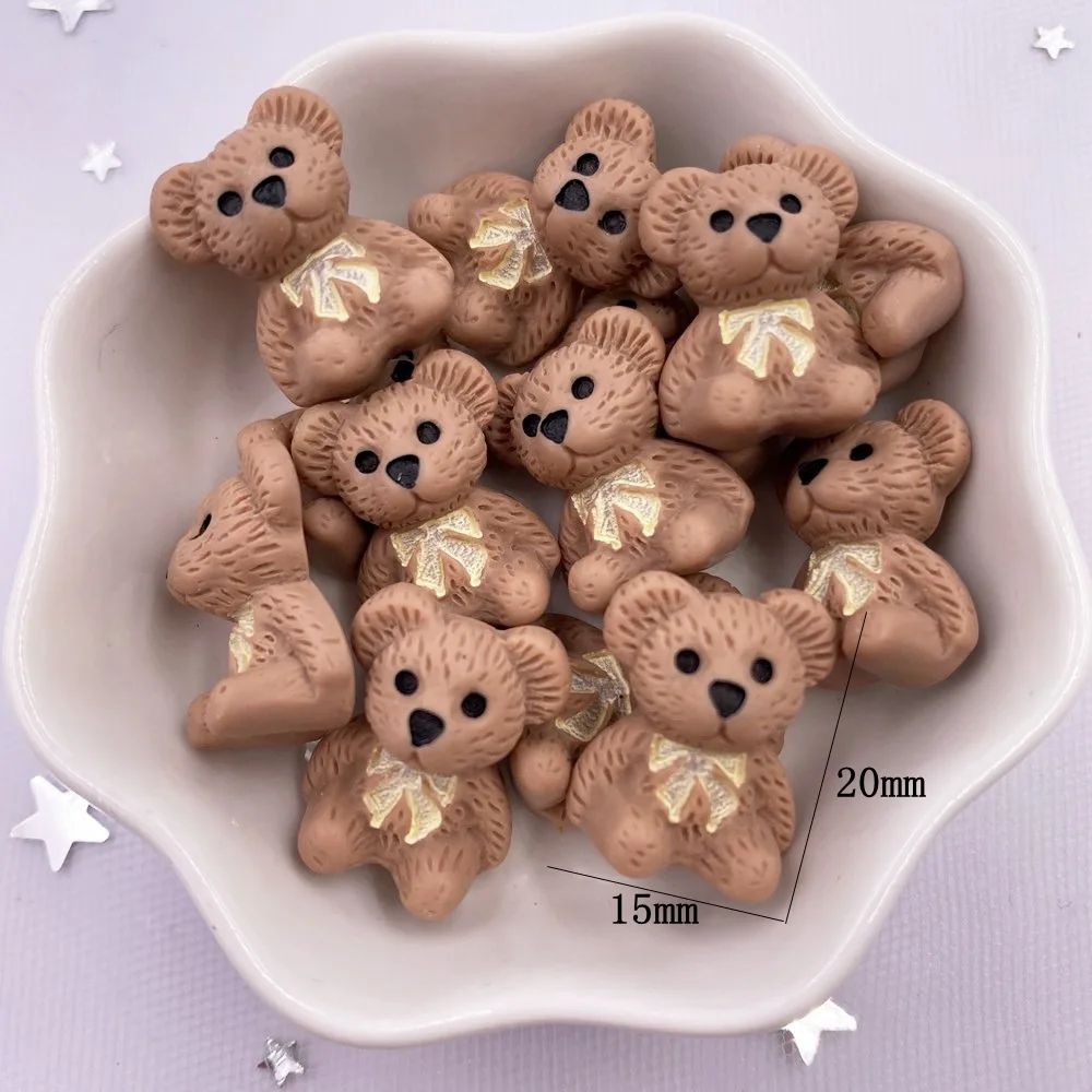 Kawaii Colorful Bear Resin Flatback Mini Decor Set