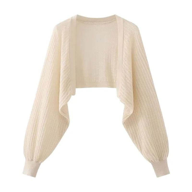 Womens Ice Silk Knitted Cardigan Top