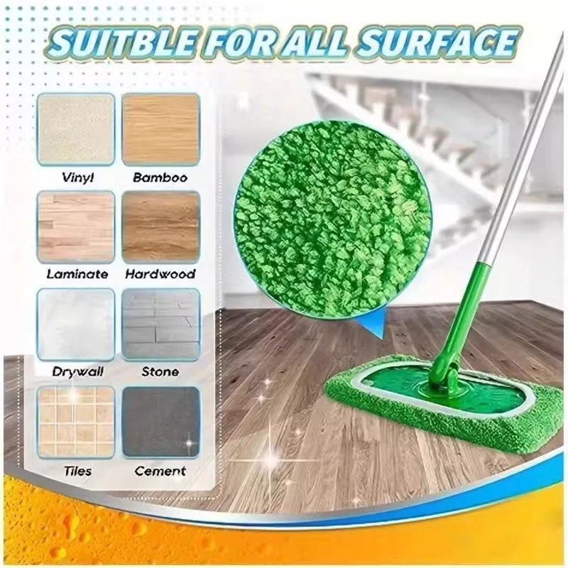 Elastic Fit Flat Mop Replacement Cover for Wet and Dry Floor Cleaning