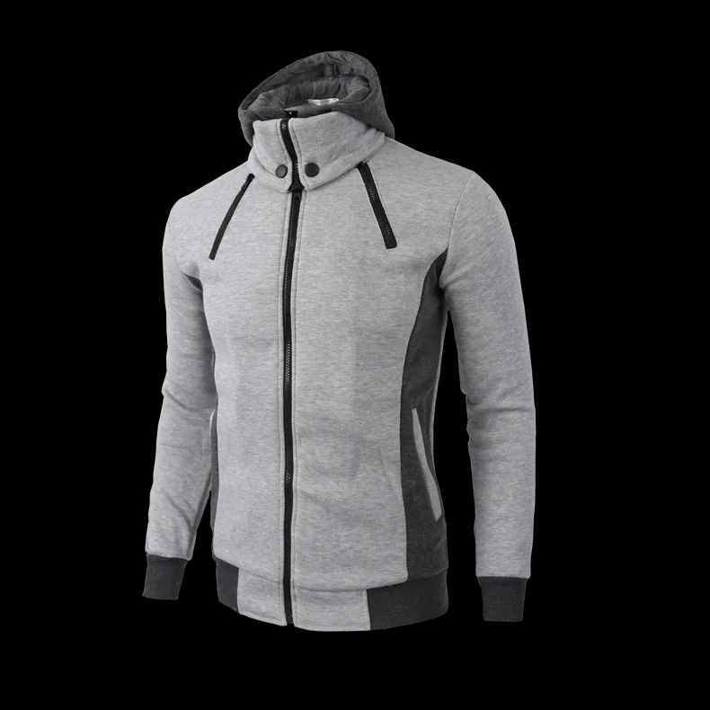 Mens Zip Up Fleece Bomber Jacket Hooded Casual Coat