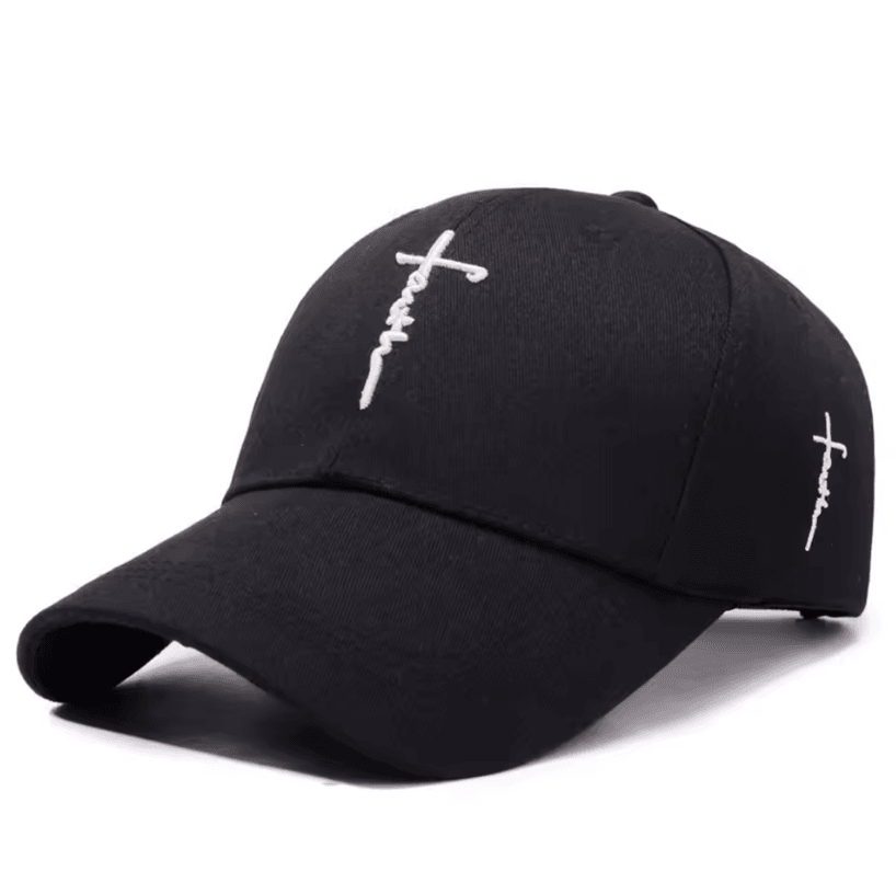 Adjustable Embroidery Baseball Cap English Cross Adjustable Casual Hat for Men, Women and Youth