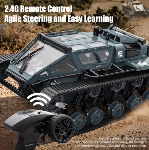 JJRC C8812 RC Tracked Tank LED Light Simulation Remote Control Off Road Vehicle
