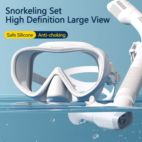 Full Face Snorkel Mask HD Anti Fog Diving Mask Set Wide View Swim Gear