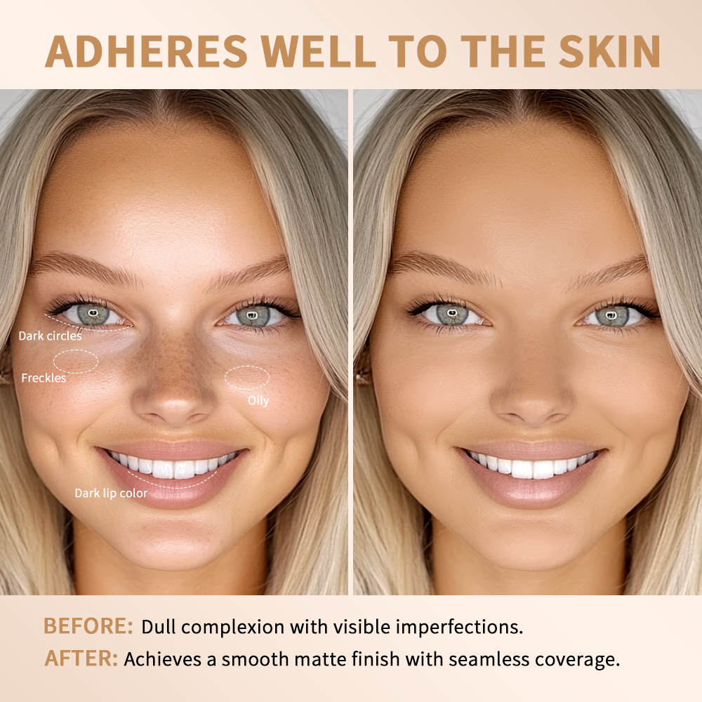 Multi Use Skin Tint Foundation Stick with Brush, Matte Waterproof, Long Lasting Oil Control