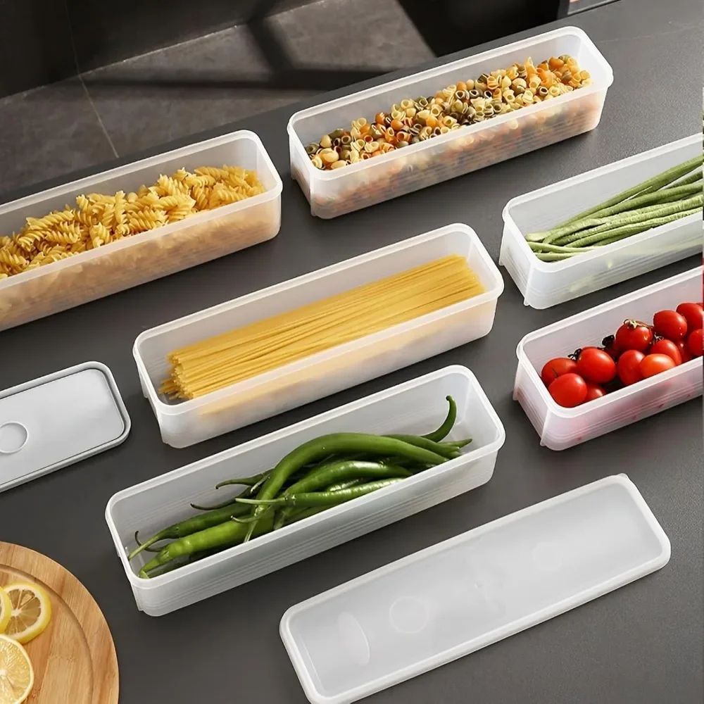 4-Piece Airtight Food Storage Containers – Transparent Pasta Storage Set with Secure Lids