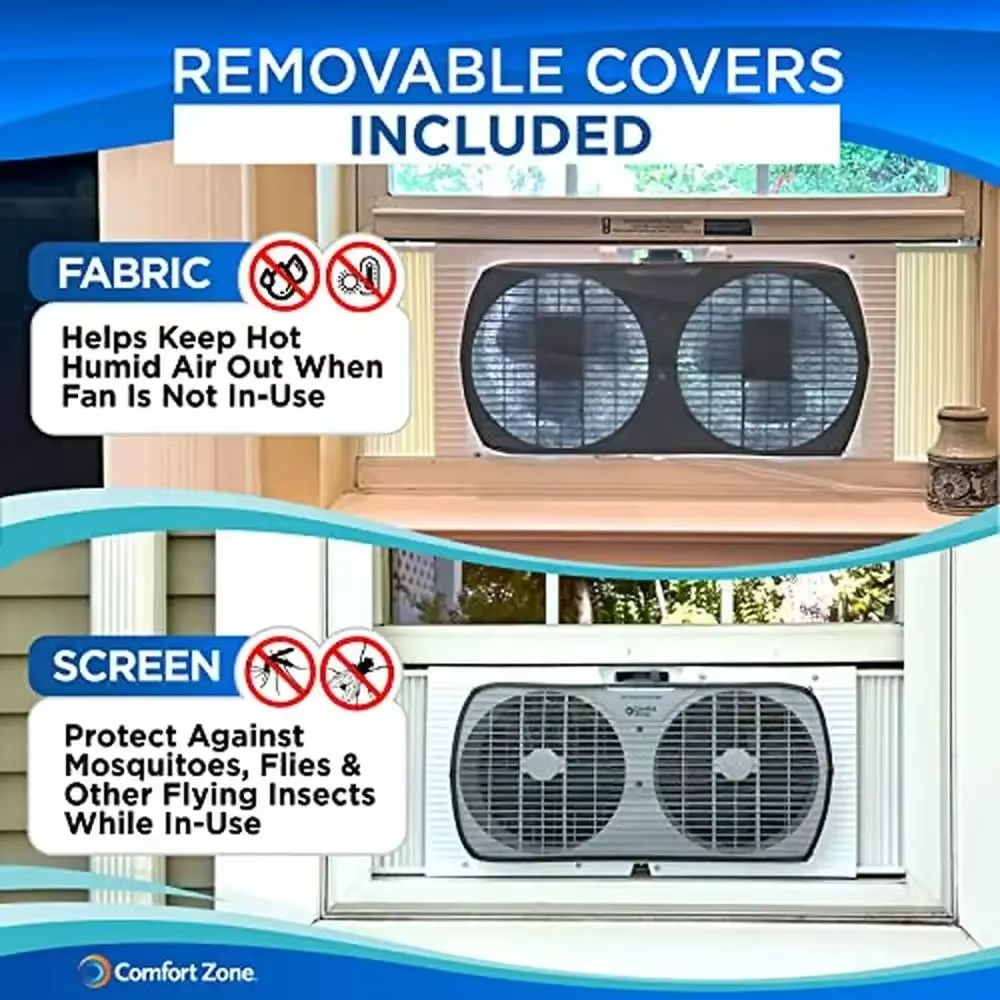 Twin Window Fan with Reversible Airflow – Dual Blade, Expandable Panels & 2-Speed Cooling
