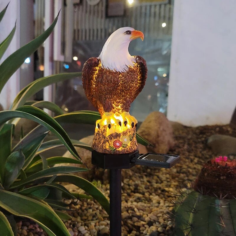 Garden Lawn Decorative Lamps, Solar Resin Eagle Lawn Lamp, Outdoor LED Ground Lamp