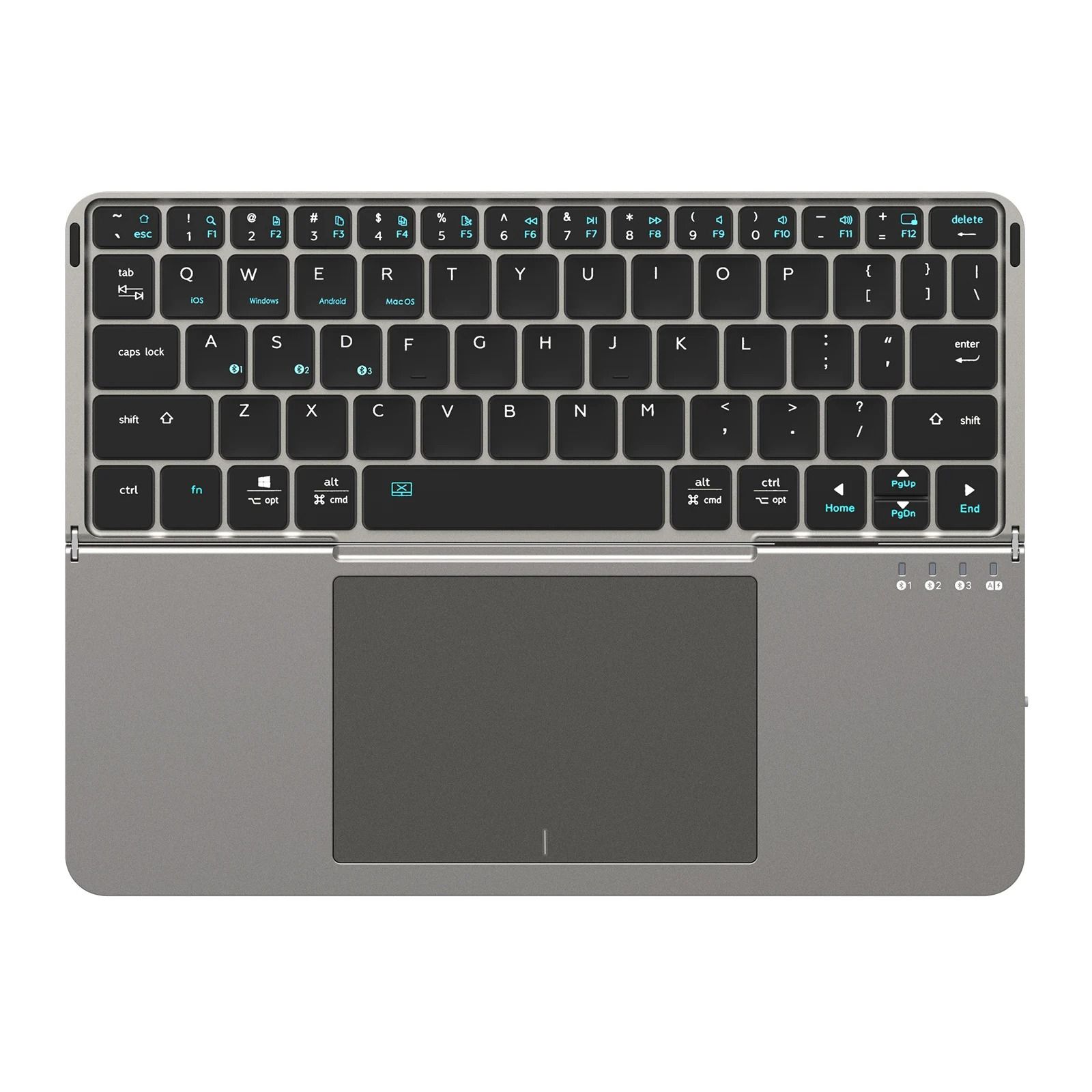 Foldable Bluetooth Keyboard with Touchpad and Phone Holder