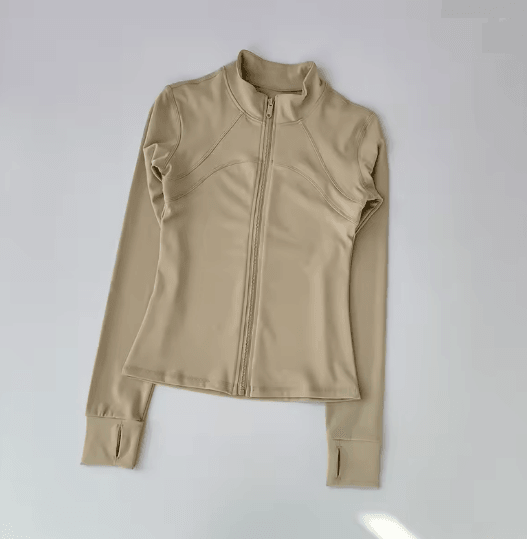 Womens Quick Dry Yoga Jacket Slim Fit Zip Up Fitness Top
