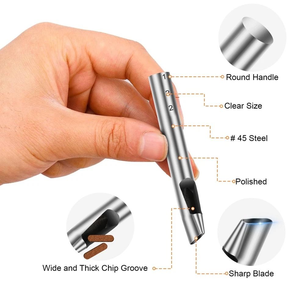 Leather Punch Set, Heavy Duty Oval Shape Punches, Precision Hole Punch Tool