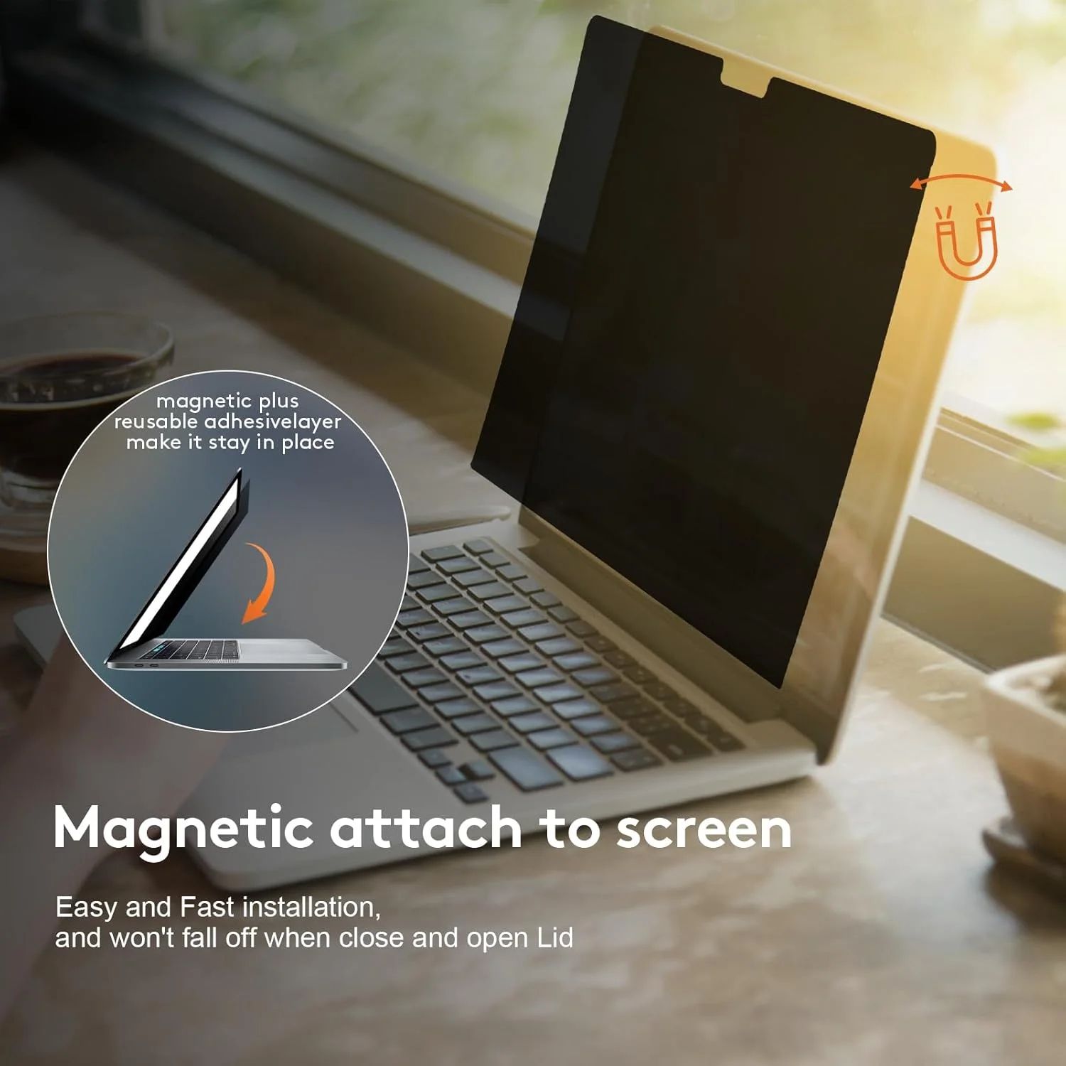 Magnetic MacBook Privacy Screen Protector for MacBook Air 13.6 and MacBook Pro 14