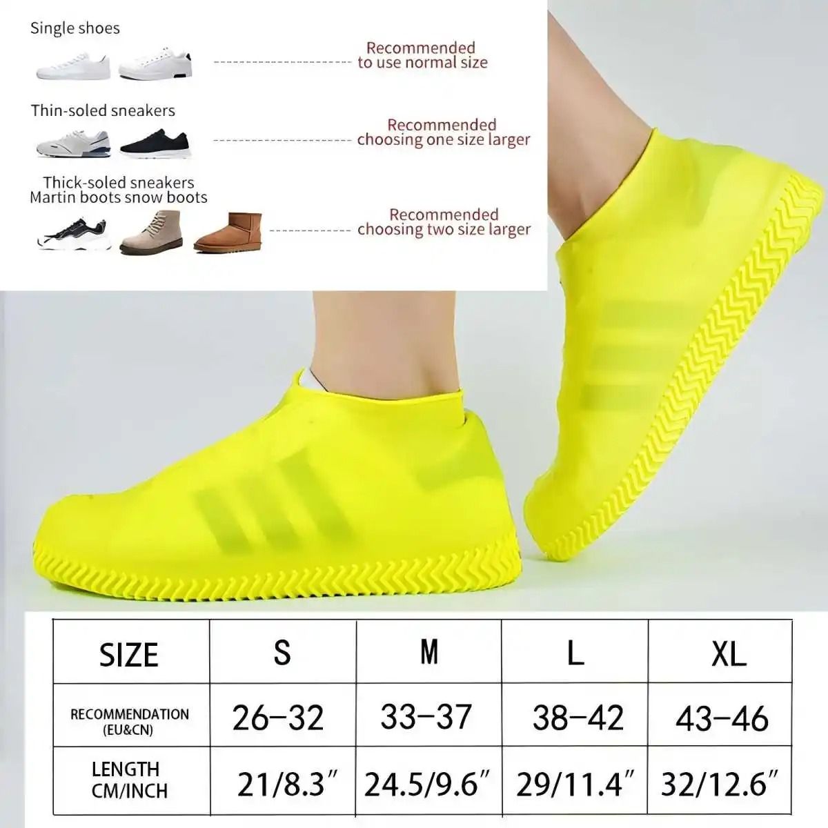 Waterproof Silicone Non-Slip Rain Shoe Covers