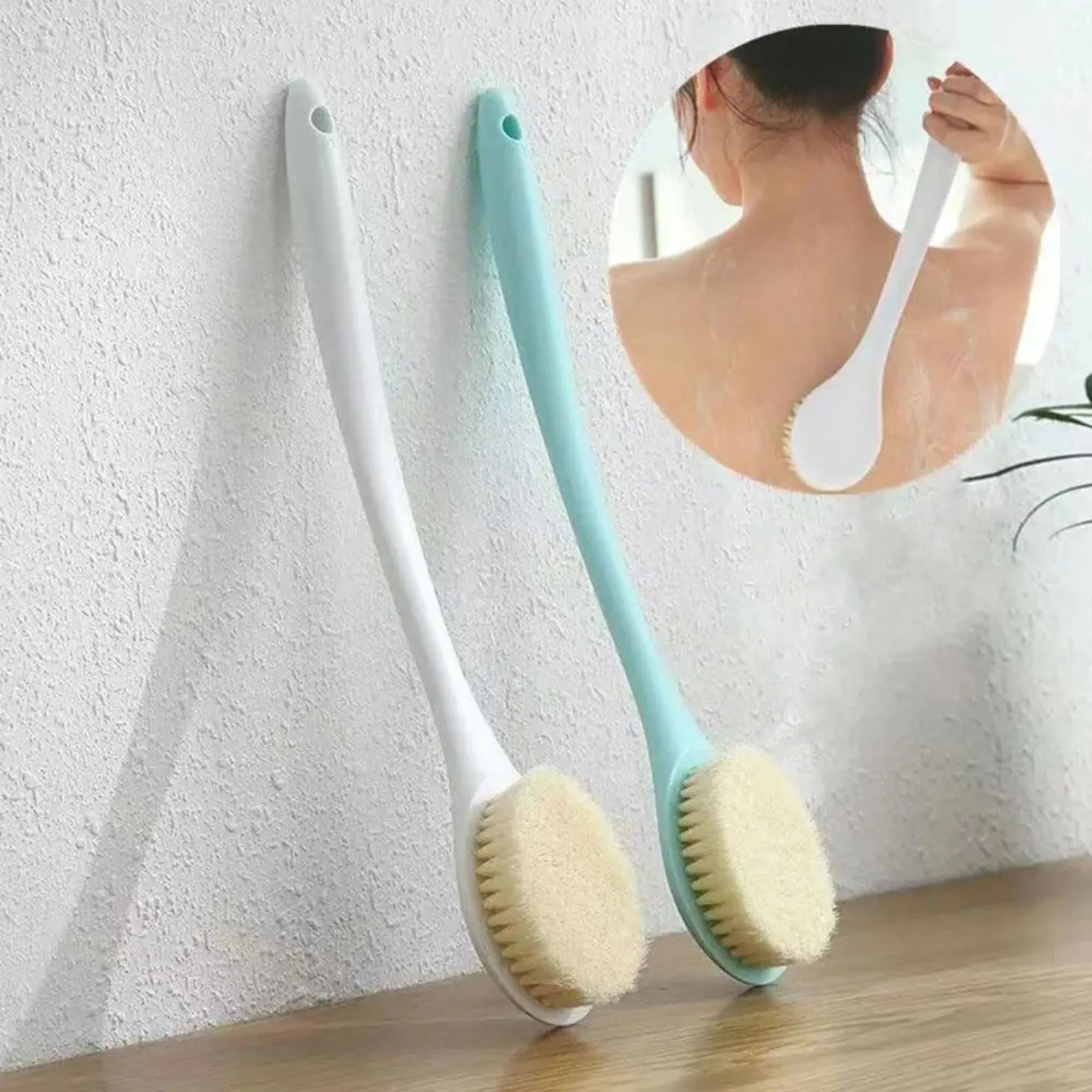 Long Handle Back Bath Brush Soft Bristle Shower Scrubber
