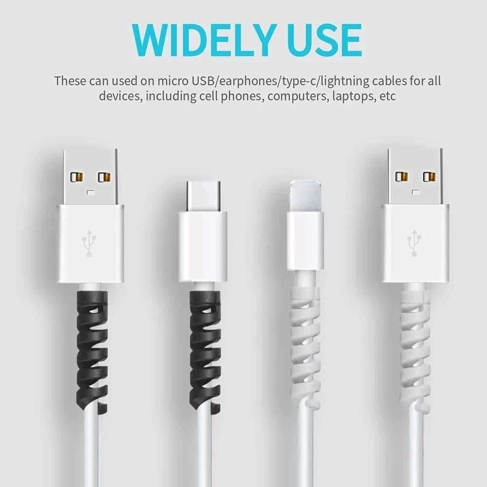 Spiral Cable Protector – High-Performance Spiral Saver Cover for USB, Earphone, & Mouse Wires